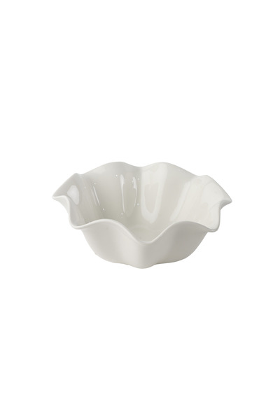 SQUALO Elegant Round Rose-Shaped Porcelain Bowl with Modern Design - White 28.5x28.5x11 cm