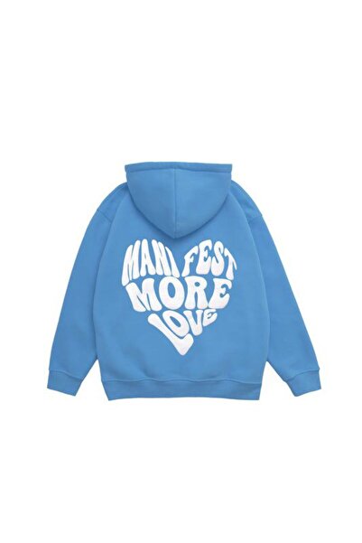 darkopia Set de 2 hanorace cu glugă cu design imprimat pentru cupluri de iubiți, cu combinație de manifeste și mai multă dragoste.