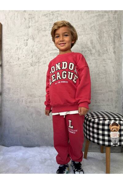ARBİ kids Boy's London Printed Double Three-Thread Suit