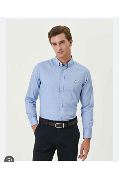 CCTWEAR Mavi regular fit comfort erkek gömlek