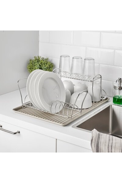 IKEA VÄLVÅRDAD Dish drying rack, stainless steel, 12 x 32 cm