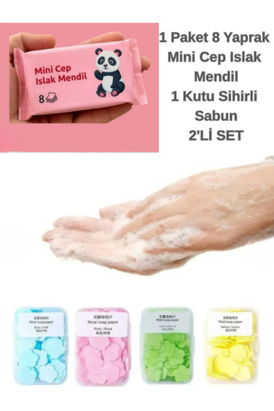 Acarlar Ticaret 1 Paket 8 Yaprak Mini Islak Mendil 1 Kutu Parfümlü Eriyen Min...