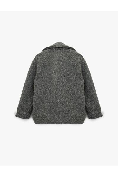 Koton Long Sleeve Pocket Zipper Detailed Short Boucle Coat (Aw 25)