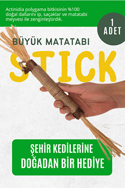 pawdaz Büyük Matatabi Stick (1 Adet ) Diş Temizlemeye Ve Stres Gidermeye Yardımcı Doğal Oyuncak
