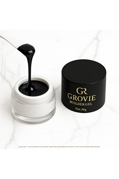 Grovie BUILDER GEL BLACK 012 | PROFESYONEL SİYAH PROTEZ TIRNAK JELİ