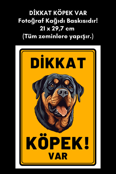 Organik Yolda انتبه: هناك كلب! إنه طباعة على ورق الصور! 21 × 29.7 سم (يُلصق ع...