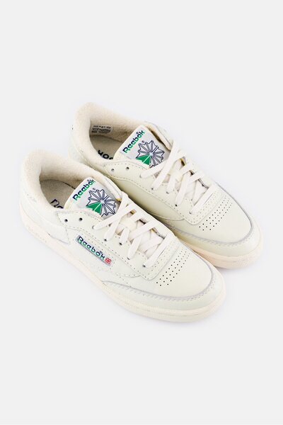 Reebok Kids Boy Club C 85 Vintage Lace Up Tennis Shoes, Off White