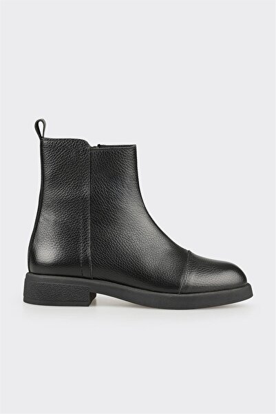 Elle Shoes Siyah Deri Kadın Günlük Bot
