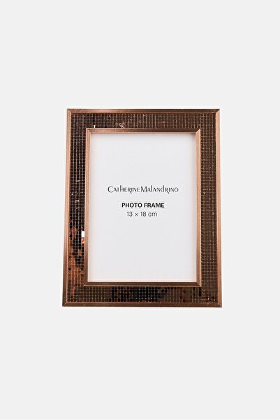 Catherine Malandrino إطار صورة ديسكو مزخرف، ذهبي وردي