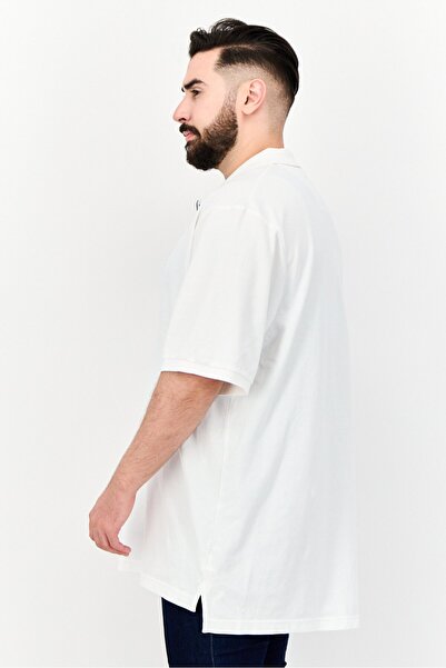 Nautica Men Regular Fit Brand Logo Short Sleeves Polo, White
