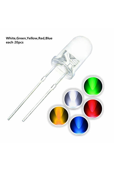 Choice5 5 ألوان لكل 20 قطعة 100 قطعة 5 مم ثنائي LED 5 مم مجموعة متنوعة أبيض أ...