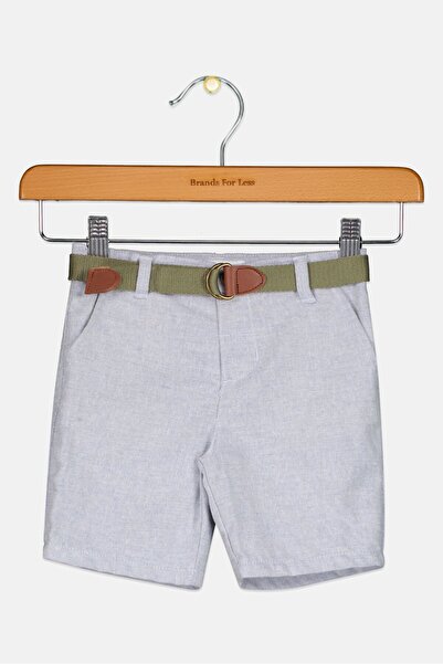 Gingersnaps Toddlers Boy Heather Basic Belted Shorts, Washed Blue