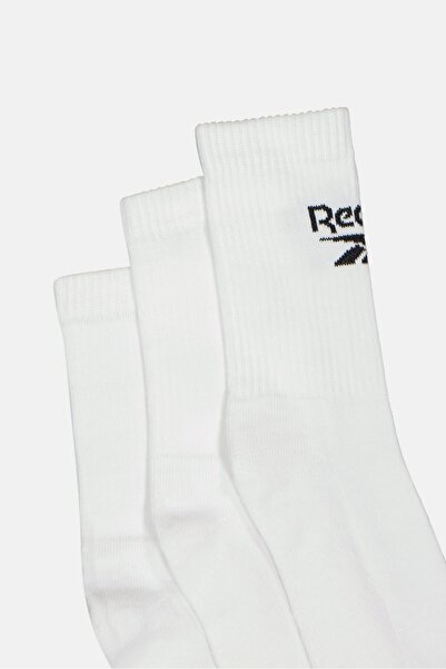 Reebok Men 3 Pairs Brand Logo Crew Socks, White