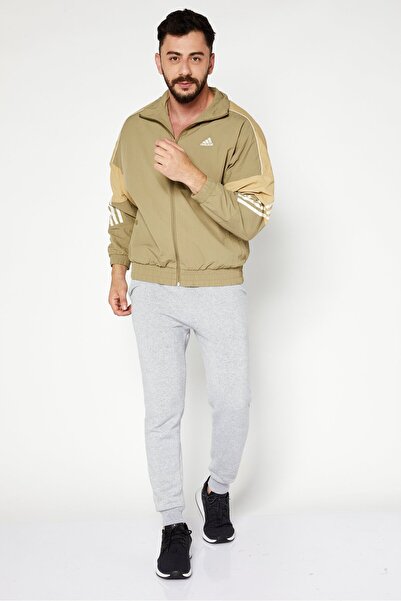 adidas Men Sportswear Fit Long Sleeve Outdoor Jacket, Light Olive