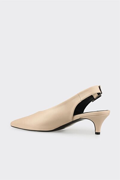 Elle Shoes Bej Deri Kadın Ayakkabı