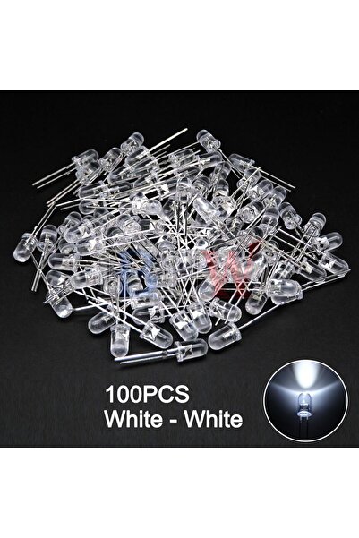 Choice3 100 قطعة أبيض-أبيض 100 قطعة/الوحدة 5 مم ثنائي LED F5 مجموعة متنوعة IB...