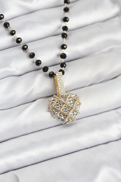 Lisinya 316L Steel Chain Crystal Beaded Heart Women's Necklace - Tygoo