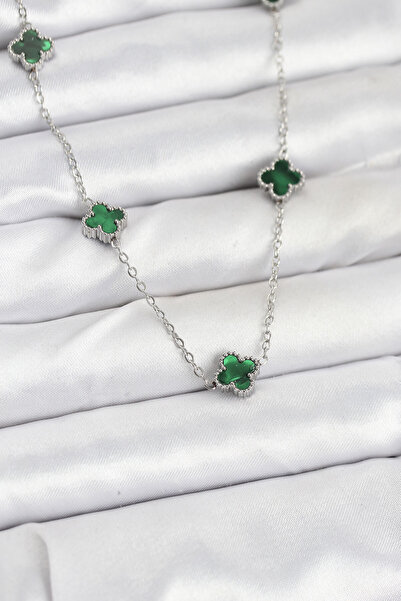 Lisinya 316L Steel Chain Silver Color Green Baby Boy Clover Women's Necklace ...