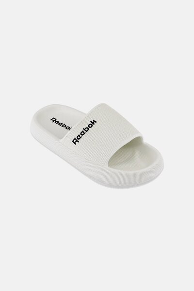 Reebok Men Brand Logo Slip On Slides, Off White
