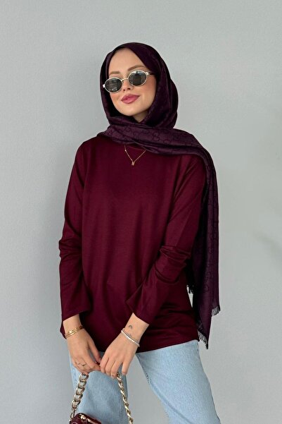 Hazamoda Cotton Long Sleeve Underwear Burgundy