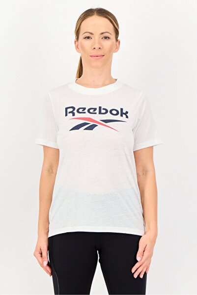 Reebok Women Sportswear Fit Short Sleeve Outdoor T-Shirt, White