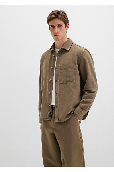 Mavi Cep Detaylı Yeşil Gömlek Regular Fit / Normal Kesim 0211683-71816