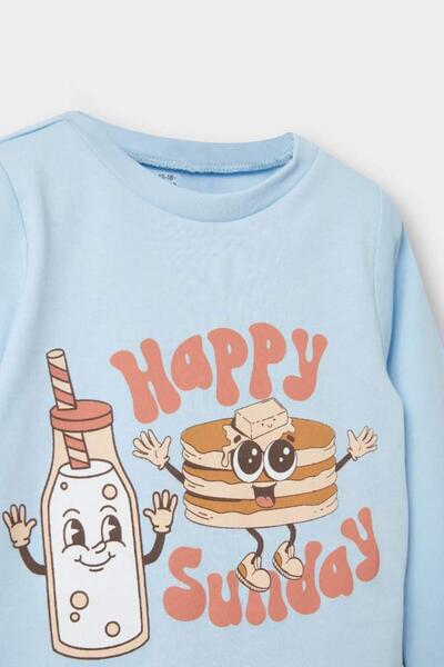 DeFacto Erkek Bebek Pijama Takımı Baskılı Uzun Kollu Üst Uzun Alt (25 AU)