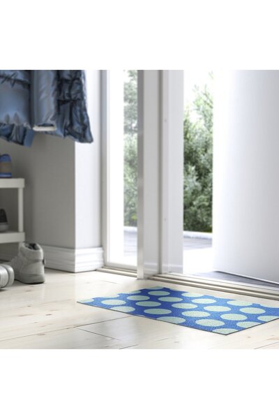 IKEA KÖRFÄLTSPIL Door Mat, Blue Green/Circle Pattern, 40 x 60 cm