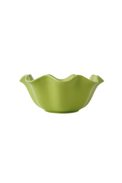 SQUALO Elegant Round Rose-Shaped Porcelain Bowl with Modern Design - Green 31x31x13.8 cm