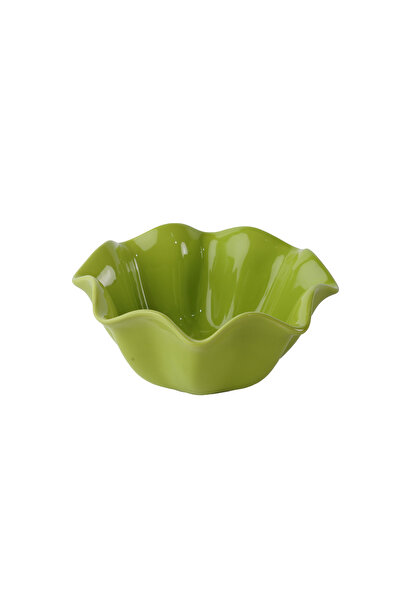 SQUALO Green porcelain bowl - 9x21x21 cm