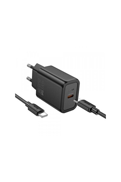 Hoco Incarcator Retea Cu Cablu USB-C N60 20W 3A 1 x USB-C Negru