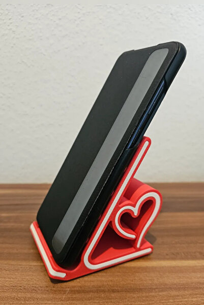 Genç 3D Kalpli Telefon Standı | Masaüstü Şık ve Dayanıklı Telefon Tutucu