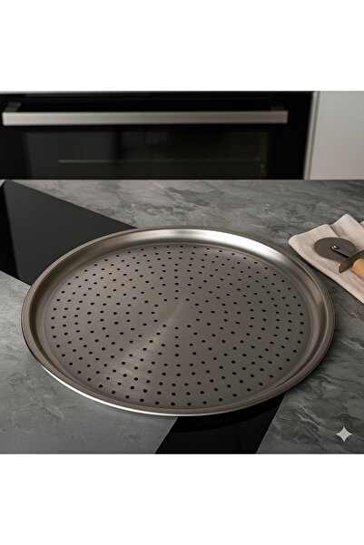 Emal Home Delikli Pizza Ve Lahmacun Tepsisi Lahmacun Pide Tepsisi 32cm
