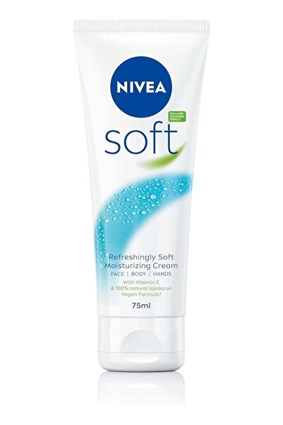NIVEA Moisturizing and Refreshing Cream for Face, Body, and Hands with Vitamin E and Jojoba Oil - 75
