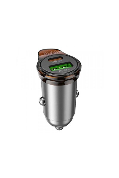 Hoco Incarcator Auto Cu Cablu USB-C NZ16A 43W 3A 1 x USB-A - 1 x USB-C Gri