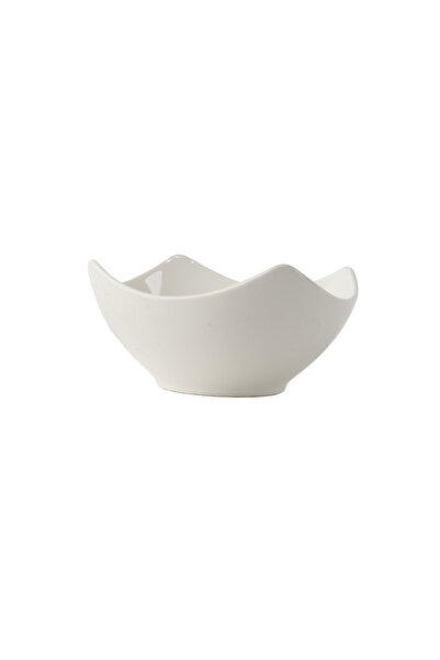 SQUALO Square (porcelain) bowl with curved edges, elegant and modern design - white 16x16x8.2 cm