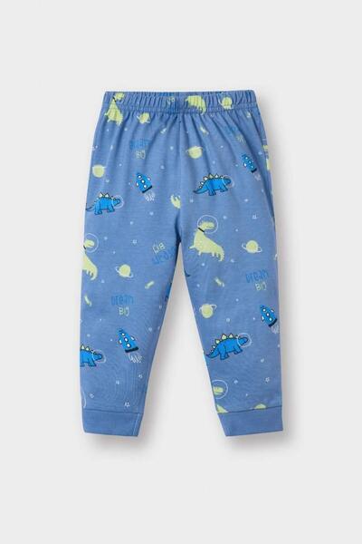 DeFacto Baby Boy Pajama Set Dinosaur Printed Long Sleeve Combed Cotton Top Long Bottom (25 Au)