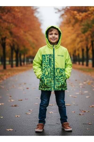 TOYSİ KİDS Boys' Waterproof Lined Hooded Raincoat