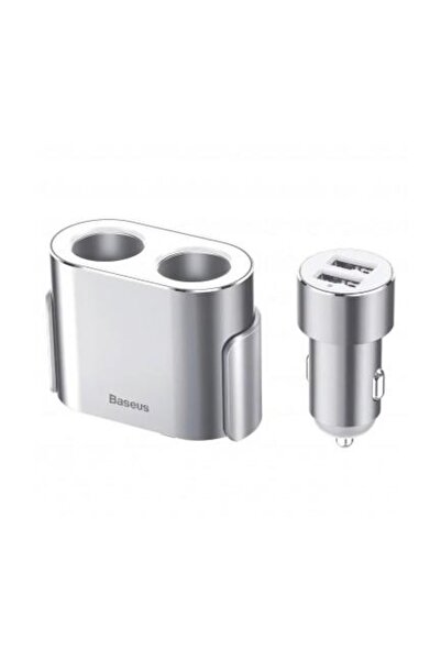 Baseus High Efficiency Car Charger 95W 2.1A 2 x Cigarette Lighter Extension - 2 x USB-A Silver CRDY