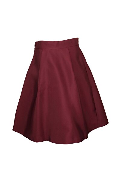 Vero Moda Pleat Dark Red Skirt - XS, Dark Red, 100% polyester
