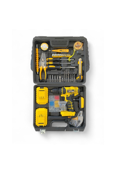 BRANZEG Full Setli 37 Parça Çift Bataryalı Metal Şanzumanlı Şarjlı Matkap