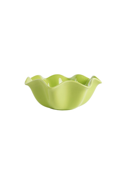 SQUALO Elegant Round Rose-Shaped Porcelain Bowl with Modern Design - Green 28.5x28.5x11 cm
