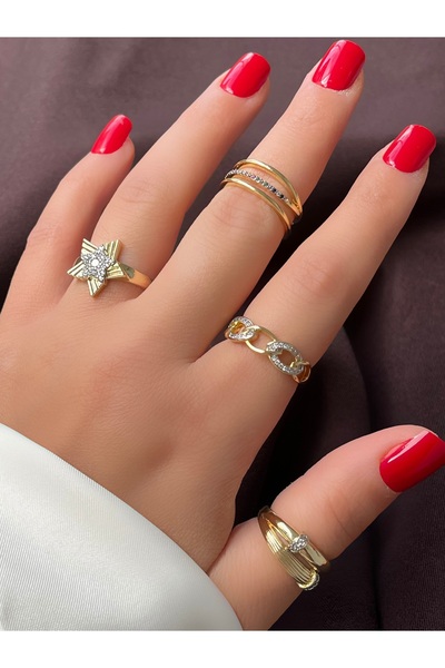 Twinssis Accessories خاتم سلسلة مرصع بالأحجار قابل للتعديل