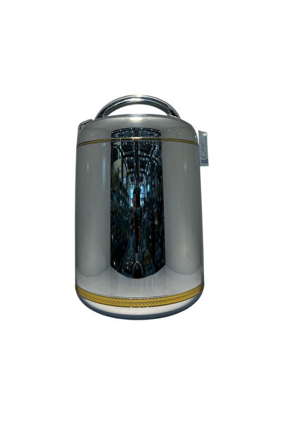 GOLDEN FİRE Golden Fire Chrome Food Container, Silver-Gold, 3 Liter Capacity