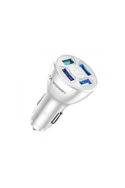 WZK Incarcator Auto WCCAW 50W 3A 4 x USB-A Alb