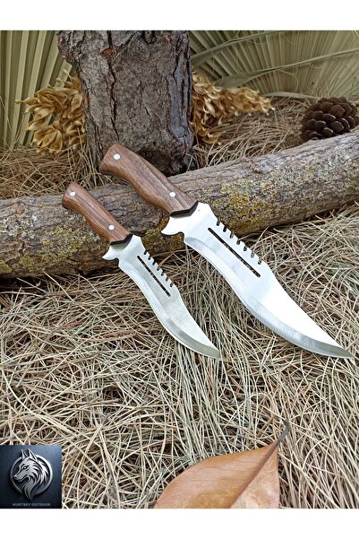 KURTBEY OUTDOOR Süper ikili Avcı Babalı Oğul Rambo Model Büyük boy 30cm+22cm ...