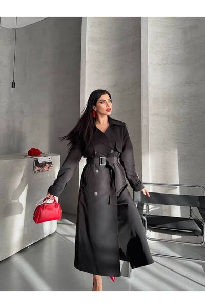 buqre's moda Women's Oversize Waterproof Lined Long Trench Coat