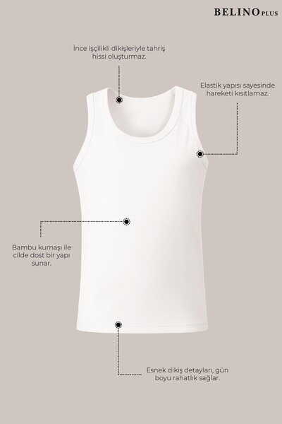 BELİNOPLUS Bambu Athlete Men's White Color Sweat Absorbent Lycra 3-Pack
