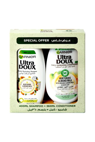 Garnier Ultra Doux Nurturing Almond Milk Shampoo 400 ml + Conditioner 360 ml