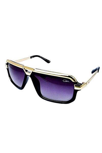 Zamo Sunglasses, Zamo, CZL 4028, UV400 Protection, Rectangular Model, Gold Frame, Black Lenses